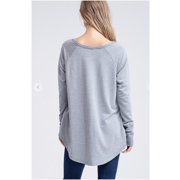 Waffle Knit Super Soft High-Low Grey LS Tunic! - Picture 9 of 16